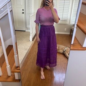 Ulla Johnson Purple Midi Skirt